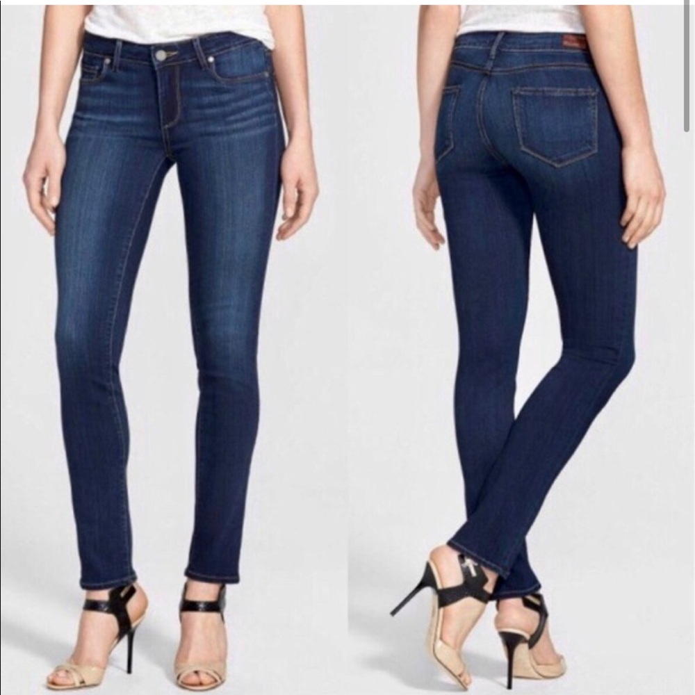 PAIGE Skyline Skinny Dark Was Distressed Hem Denim Jeans sz 26